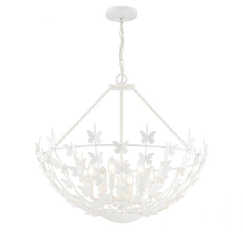 Birch 6-Light Pendant in Bisque White